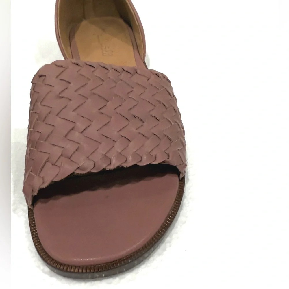 Madewell The Kinsley d'Orsay Flat Shoes in Woven Leather Women Size 8 Pink Nude - Picture 3 of 9